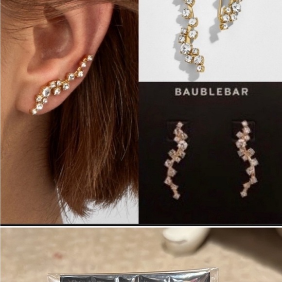 Baublebar Earrings faux diamond and gold - Picture 1 of 2